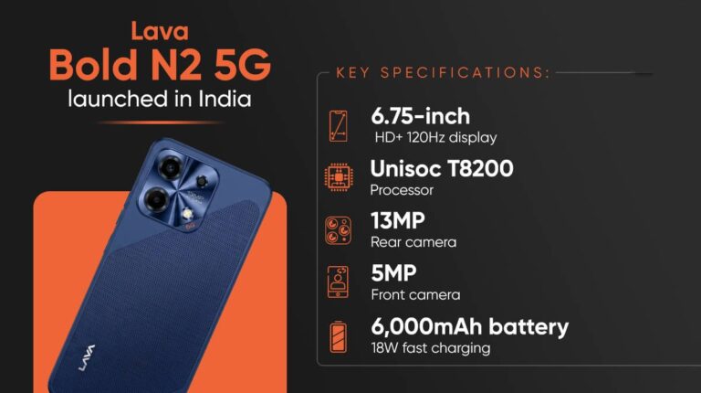 Lava Bold N2 5G Mobilephone
